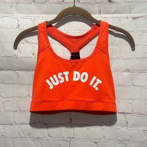 Nike Dri-Fit Orange Just Do It. Sports Running Bra Woman’s Size Medium
